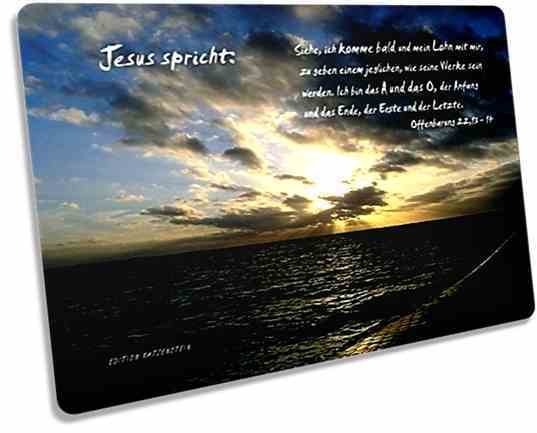Christliche Postkarte: Abendstimmung am Meer