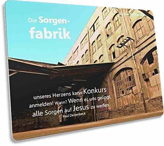 Christliche Postkarte: Altes Fabrikgebäude
