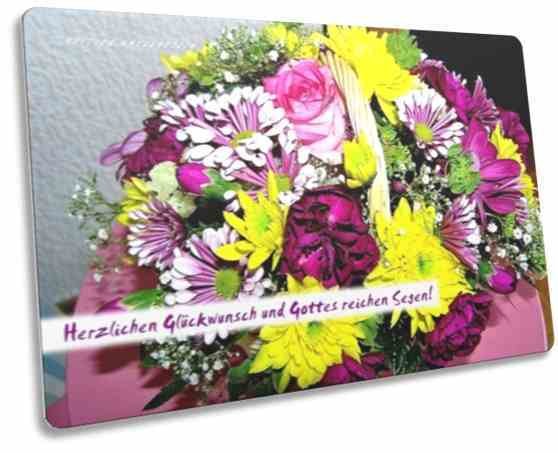 Christliche Gratulationkarte - Blumenkorb - Postkarte