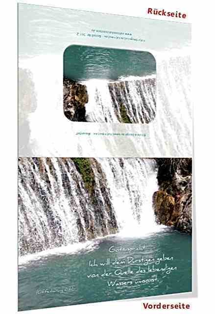 Jahreslosung 2018 Faltkarte, Klappkarte mit Kuvert - Wasserfall