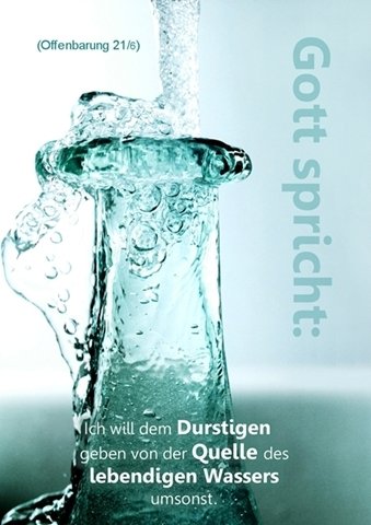 Christliches Poster A3 - Wasserflasche
