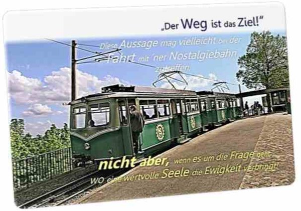 Christliche Postkarte: Historische Zahnradbahn