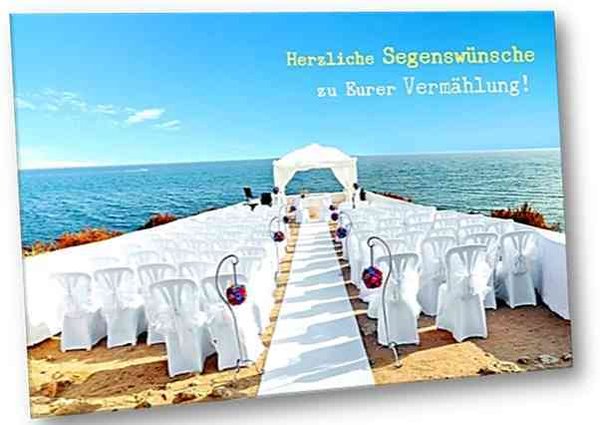Christliche Hochzeitskarte: Strandhochzeit