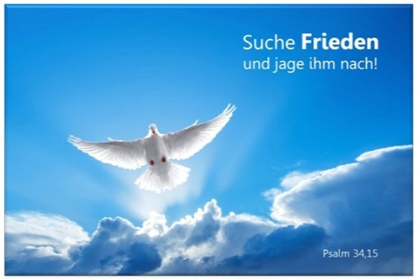 Leinwanddruck Jahreslosung 2019 Poster Motiv "Weiße Taube"