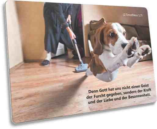 Christliche Postkarte Motiv: Flüchtender Hund