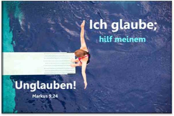 Klappkarten Jahreslosung 2020 - Faltkarte A 6 - "Turmspringerin" ✅
