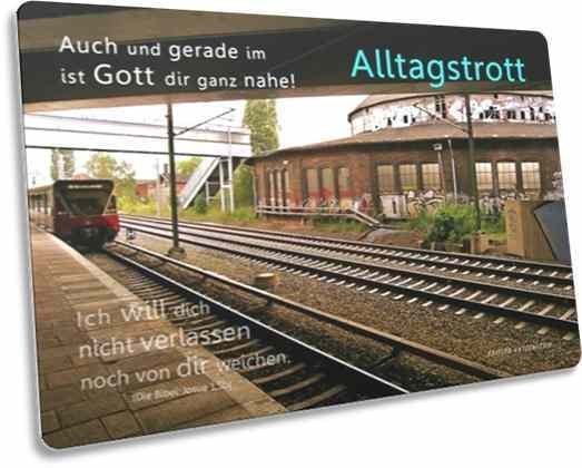Christliche Postkarte: Berliner S-Bahnstation