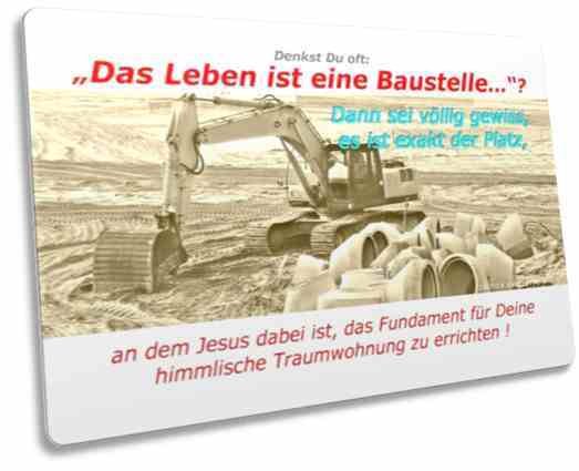 Christliche Postkarte:Baustelle