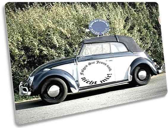 Christliche Postkarte - VW Käfer Cabrio Oldtimer