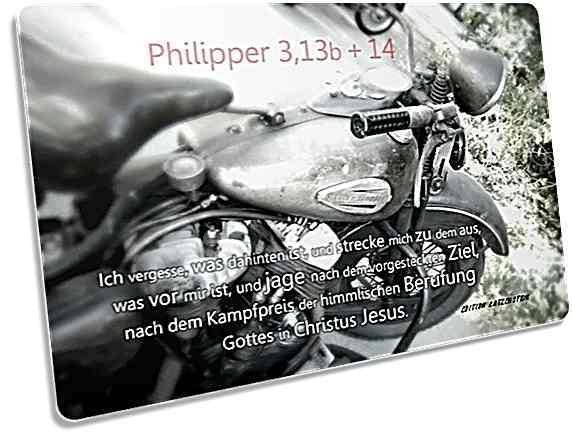 Christliche Postkarte - Historisches Motorrad
