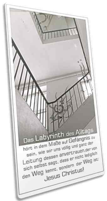 Christliche Postkarte, lang - Treppenhaus mit Graffiti - Maxicard