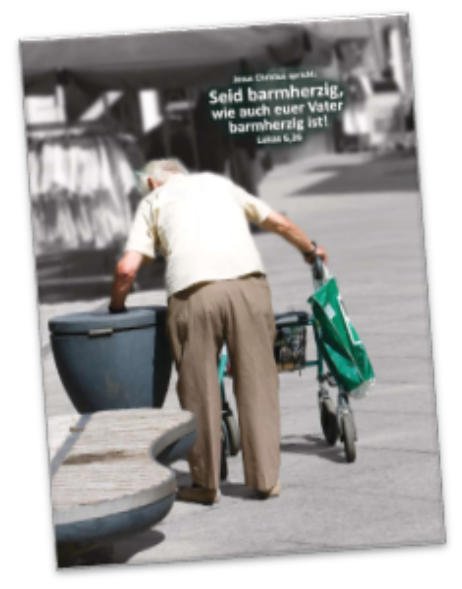 Poster Jahreslosung 2021: Renter am Mülleimer - Plakat A2