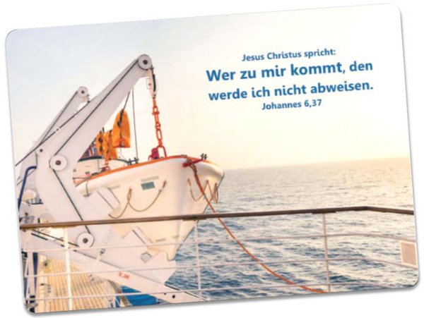 Postkarte Jahreslosung 2022 - Startbereites Rettungsboot
