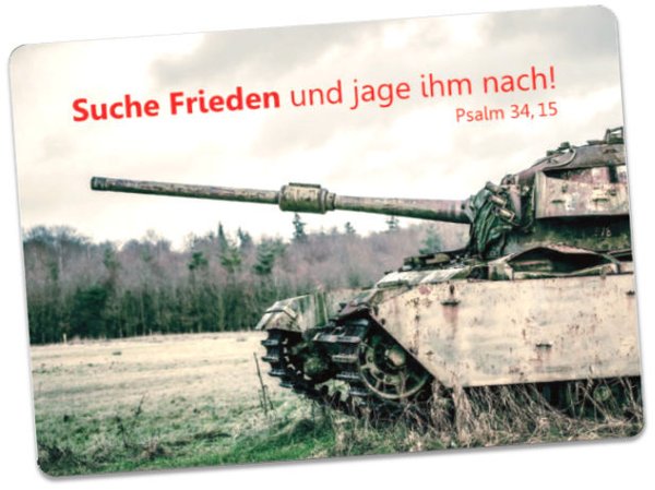 Postkarte: Rostiger Panzer